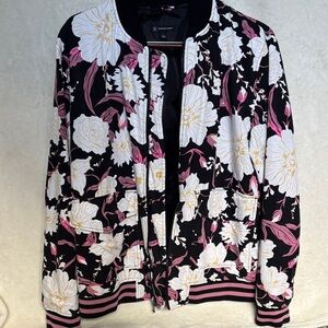 INC Men’s Floral Black and Pink Bomber Jacket